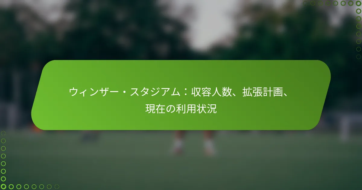 ウィンザー・スタジアム：収容人数、拡張計画、現在の利用状況