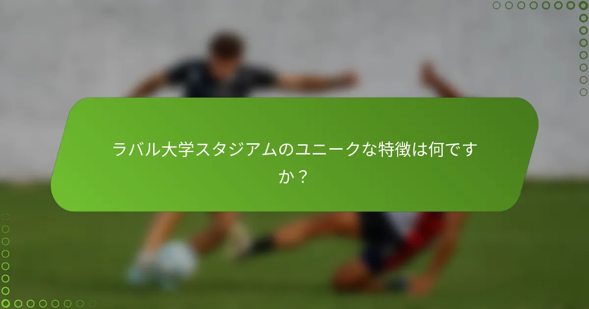 ラバル大学スタジアムのユニークな特徴は何ですか？