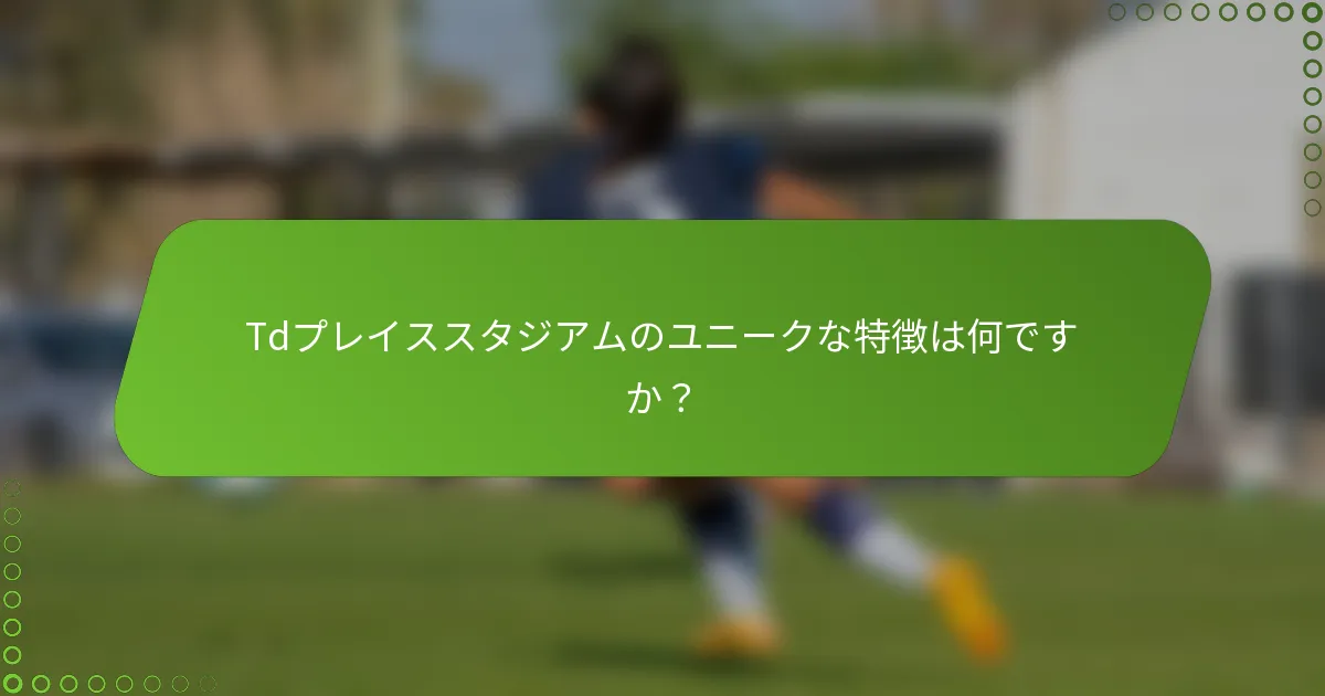 Tdプレイススタジアムのユニークな特徴は何ですか？