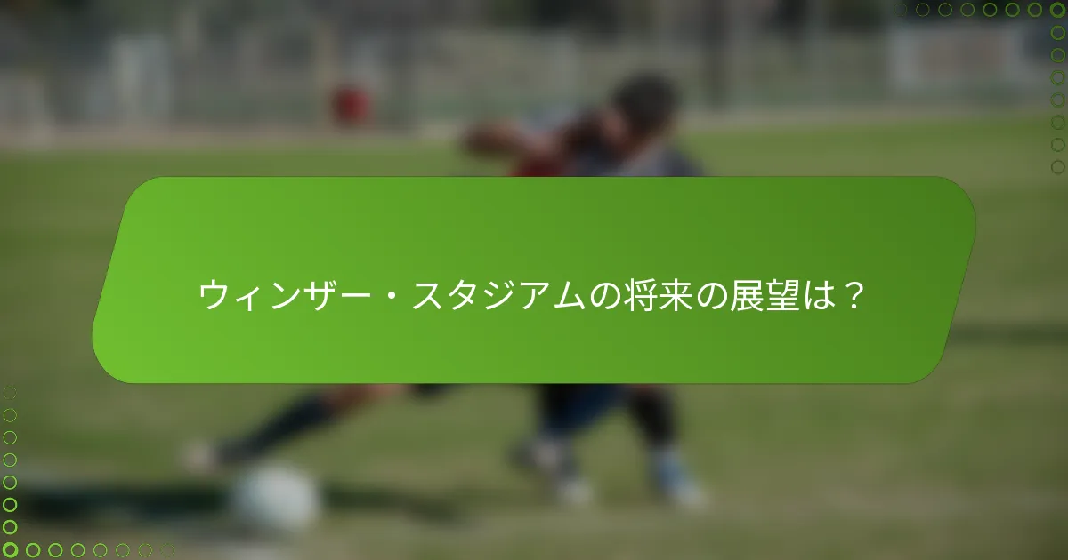 ウィンザー・スタジアムの将来の展望は？