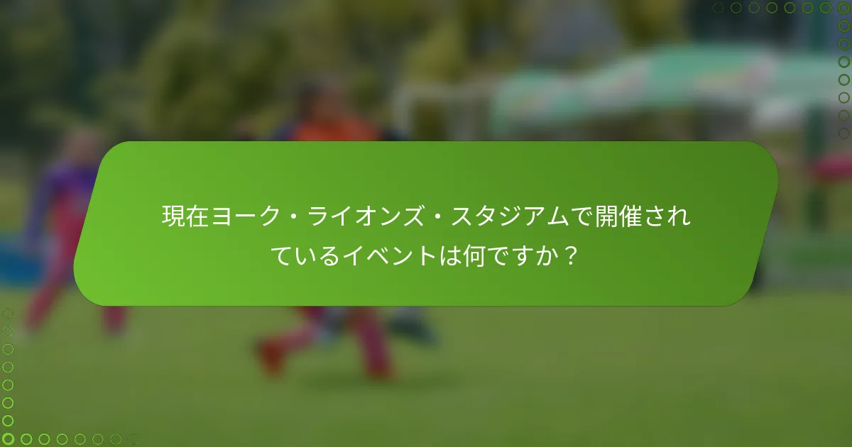 現在ヨーク・ライオンズ・スタジアムで開催されているイベントは何ですか？